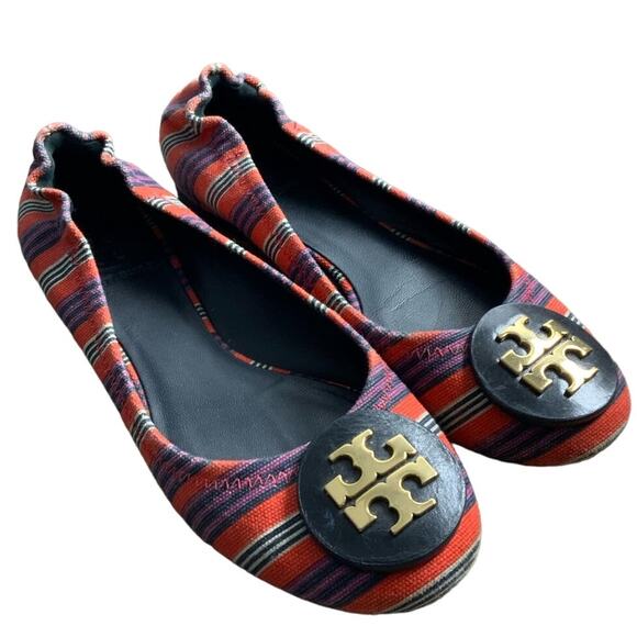 TORY BURCH Multicolor Striped Flats size 6.5 - Picture 3 of 7